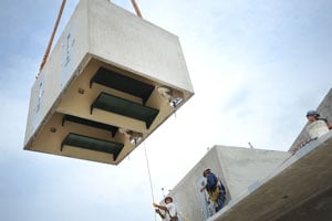 Prefab cells lowered into place at new jail